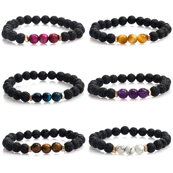 8mm diy natural lava stone strands beaded charm bracelets handmade elastic jewelry for women men fashion accessories, Black
8mm diy natural lava stone strands beaded charm bracelets handmade elastic jewelry for women men fashion accessories, Black