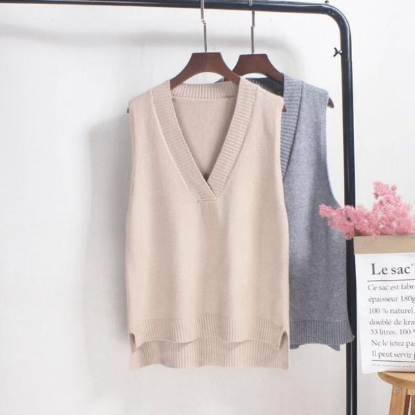 women's vests 2021 autumn winter korean women knitted sweater sleeveless casual vest ladies v-neck pullover tank waistcoat, Black;white
women's vests 2021 autumn winter korean women knitted sweater sleeveless casual vest ladies v-neck pullover tank waistcoat, Black;white