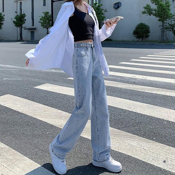 women's jeans cgc 2021 autumn korean style woman's straight wide leg loose high waist female cotton denim pants woman streetwear, Blue
women's jeans cgc 2021 autumn korean style woman's straight wide leg loose high waist female cotton denim pants woman streetwear, Blue