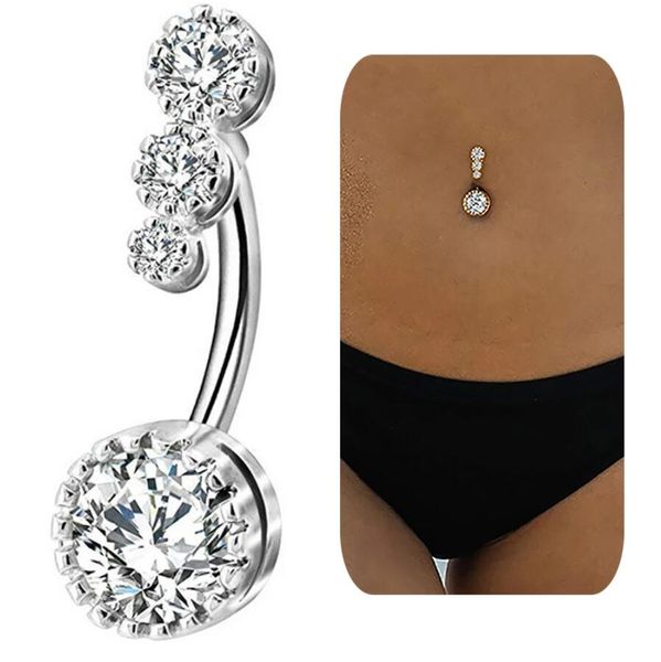 crystal zircon belly button rings 316l surgical steel navel rings belly piercing nombril ombligo women men body beach jewelry, Silver
crystal zircon belly button rings 316l surgical steel navel rings belly piercing nombril ombligo women men body beach jewelry, Silver