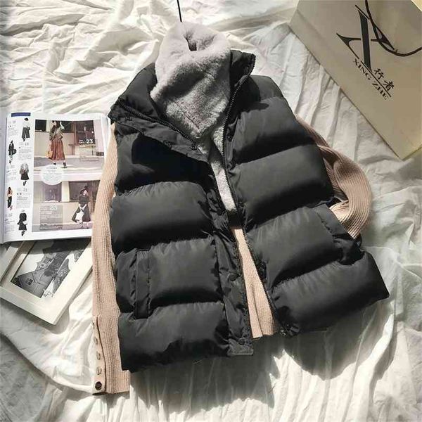 women winter warm cotton padded puffer vests sleeveless parkas jacket 210819, Black;white
women winter warm cotton padded puffer vests sleeveless parkas jacket 210819, Black;white