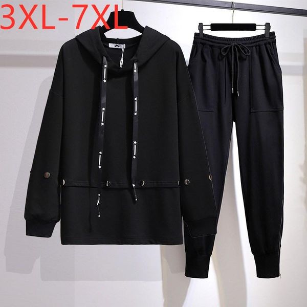 plus size tracksuits ladies autumn winter women clothing sports sets large cotton black hoodie and pants training suit 4xl 5xl 6xl 7xl
plus size tracksuits ladies autumn winter women clothing sports sets large cotton black hoodie and pants training suit 4xl 5xl 6xl 7xl