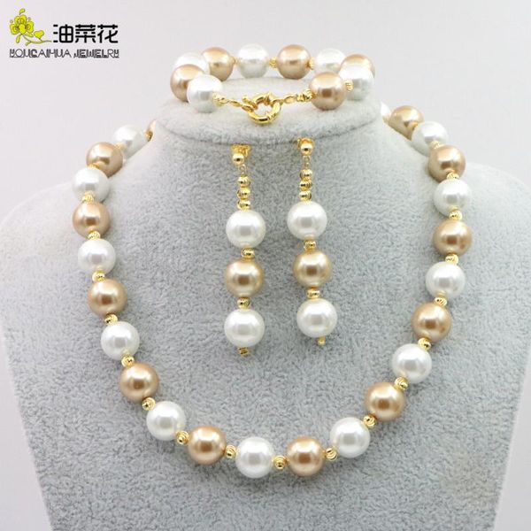 earrings & necklace elegant 14mm south sea pearl bracelet earring set golden accessories women girls wedding christmas gifts, Silver
earrings & necklace elegant 14mm south sea pearl bracelet earring set golden accessories women girls wedding christmas gifts, Silver
