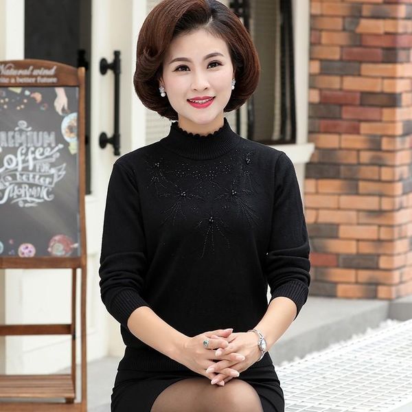 women's sweaters arrivals 2021 autumn winter long-sleeved wool pullover bottoming knitting garment middle age woman fashionable sweater, White;black
women's sweaters arrivals 2021 autumn winter long-sleeved wool pullover bottoming knitting garment middle age woman fashionable sweater, White;black