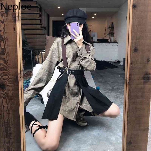 neploe 2 piece set women spring plaid turn down collar single breasted shirts+pleated high waist skirts fashion suits 1a286 210407, White
neploe 2 piece set women spring plaid turn down collar single breasted shirts+pleated high waist skirts fashion suits 1a286 210407, White