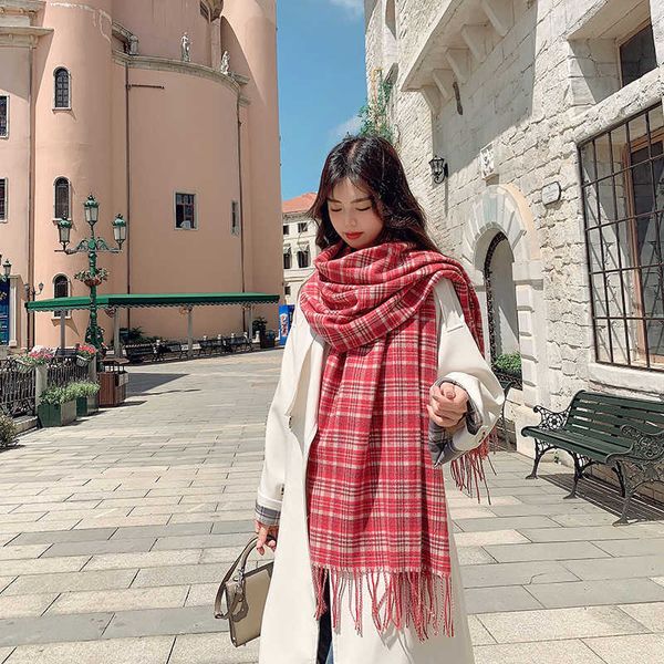 christmas goodi red double-sided lattice tassel scarf autumn and winter women's versatile warm knitted bib, Blue;gray
christmas goodi red double-sided lattice tassel scarf autumn and winter women's versatile warm knitted bib, Blue;gray