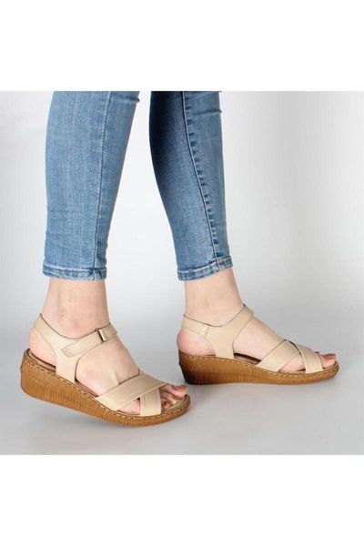 sandals 21501 women's beige, Black