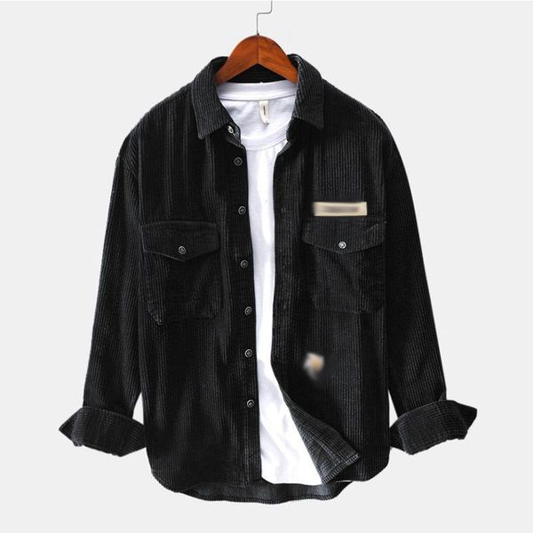 men's casual shirts 2021 tooling shirt, loose plus size corduroy long-sleeved multi-pocket shirt brand clothing, White;black
men's casual shirts 2021 tooling shirt, loose plus size corduroy long-sleeved multi-pocket shirt brand clothing, White;black