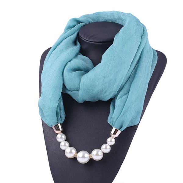 womens big imitation pearl necklace infinity scarf wrap bright solid color summer sunscreen neck cover jewelry pendant accessory, Blue;gray
womens big imitation pearl necklace infinity scarf wrap bright solid color summer sunscreen neck cover jewelry pendant accessory, Blue;gray