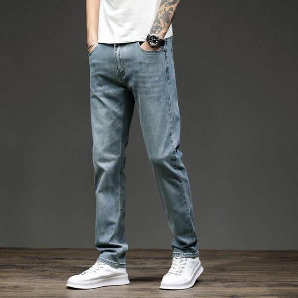men's jeans men 's spring retro distressed straight stretch youth trousers and summer, Blue
men's jeans men 's spring retro distressed straight stretch youth trousers and summer, Blue