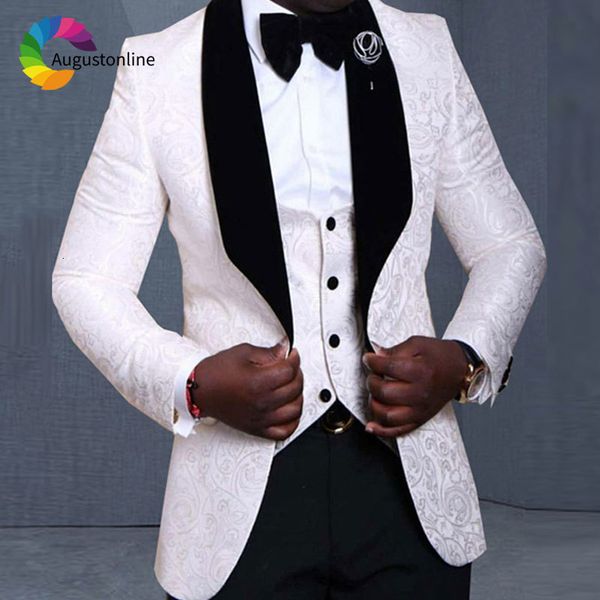 men's suits & blazers white printed pattern men wedding black shawl lapel floral groom tuxedo 3 piece slim fit man blazer jac, White;black
men's suits & blazers white printed pattern men wedding black shawl lapel floral groom tuxedo 3 piece slim fit man blazer jac, White;black