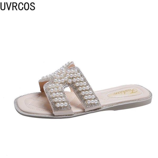 women's slippers casual fashion simple vamp rhinestone pearl decoration trend home outdoor shoes 2021, Black
women's slippers casual fashion simple vamp rhinestone pearl decoration trend home outdoor shoes 2021, Black