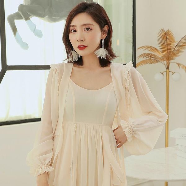 women's blouses & shirts 2021 spring and summer gentle edge chiffon lantern sleeve sunscreen cardigan holiday beach coat 7982, White
women's blouses & shirts 2021 spring and summer gentle edge chiffon lantern sleeve sunscreen cardigan holiday beach coat 7982, White
