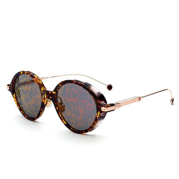 sunglasses womens round umbrage havana brown gold mirror high quality, White;black
