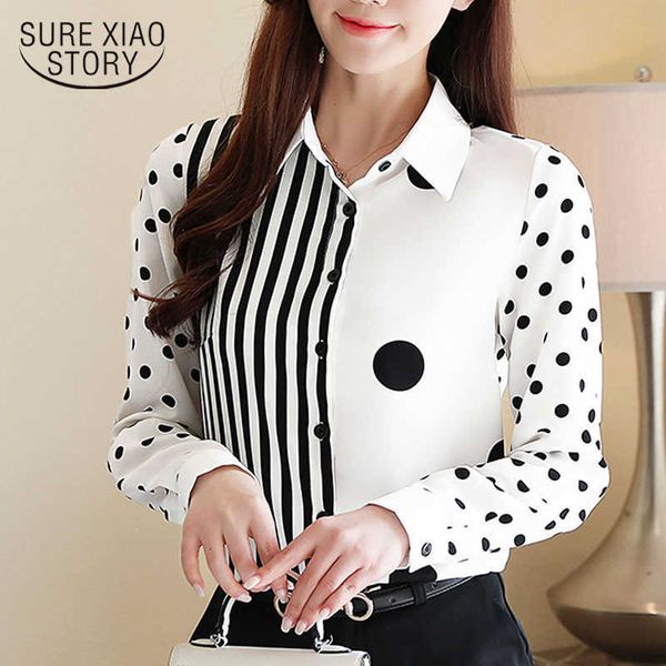 women and blouses autumn chiffon blouse for women button cardigan polka dot korean women clothing shirts lady 8452 210528, White
women and blouses autumn chiffon blouse for women button cardigan polka dot korean women clothing shirts lady 8452 210528, White