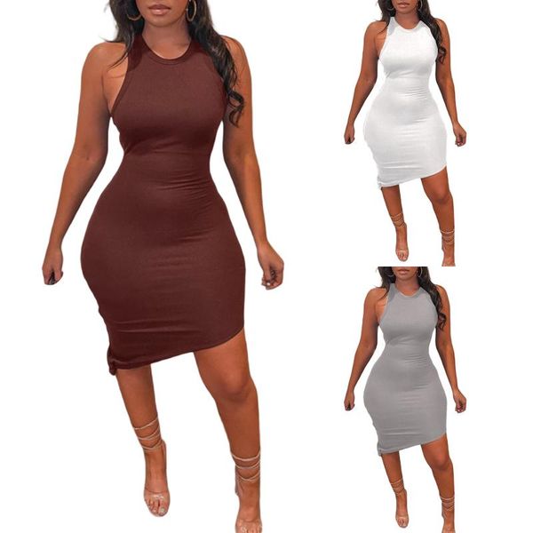 casual dresses women summer ribbed dress adults sleeveless irregular knotted round neck, Black;gray
casual dresses women summer ribbed dress adults sleeveless irregular knotted round neck, Black;gray