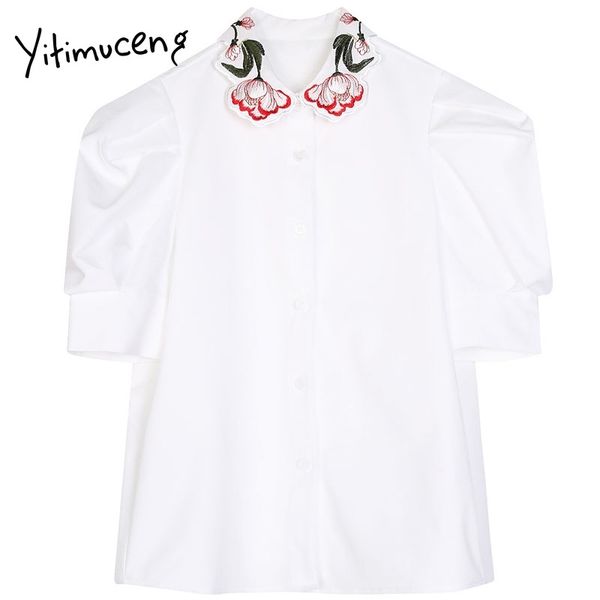 yitimuceng white embroidery blouse women loose shirts solid summer fashion korean puff sleeve turn-down collar 210601
yitimuceng white embroidery blouse women loose shirts solid summer fashion korean puff sleeve turn-down collar 210601
