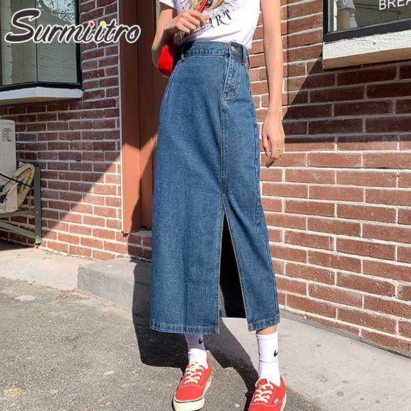 surmiitro fashion spring summer korean style women side slit denim high waist midi long split skirt female 210712, Black
surmiitro fashion spring summer korean style women side slit denim high waist midi long split skirt female 210712, Black