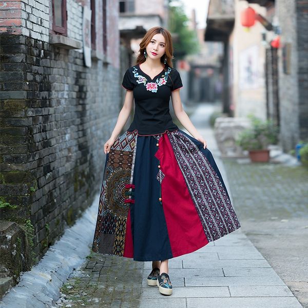vintage long skirt asymmetrical patchwork women clothes 2021 new autumn national style leisure loose cotton women skirts 12175, Red
vintage long skirt asymmetrical patchwork women clothes 2021 new autumn national style leisure loose cotton women skirts 12175, Red