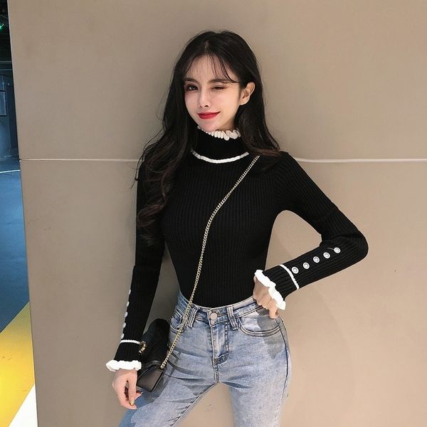 sweater knit pullover sweaters 2021 women winter fashion slim thick knitted sweater plus size, White;black
sweater knit pullover sweaters 2021 women winter fashion slim thick knitted sweater plus size, White;black