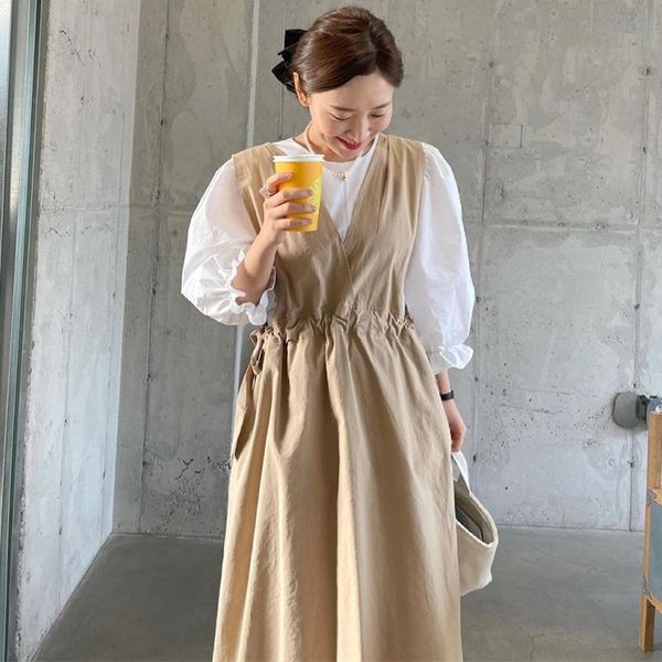 casual dresses dress women clothessimple temperament round neck loose bubble sleeve shirt + side lace up waist strap long kyhx, Black;gray
casual dresses dress women clothessimple temperament round neck loose bubble sleeve shirt + side lace up waist strap long kyhx, Black;gray
