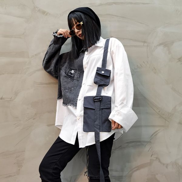 sweaters ladies white shirt female korean version autumn long-sleeved denim stitching loose women blouse cotton, White;black
sweaters ladies white shirt female korean version autumn long-sleeved denim stitching loose women blouse cotton, White;black