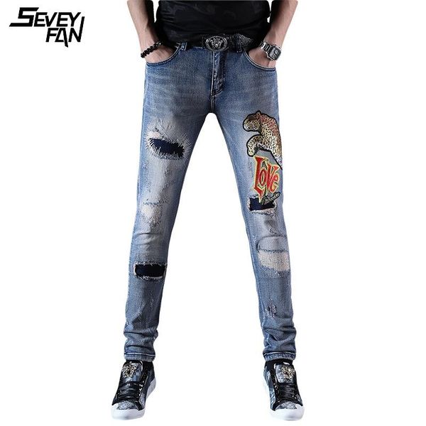 men's jeans vintage skinny denim pants men leopard embroidery ripped blue fashion patchwork streetwear hip hop hole jean trousers male
men's jeans vintage skinny denim pants men leopard embroidery ripped blue fashion patchwork streetwear hip hop hole jean trousers male