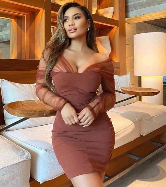 dress women's designer mesh honeycomb dressing winter 2021 fashion brown off shoulder tight evening vestido 4czc, Black;gray
dress women's designer mesh honeycomb dressing winter 2021 fashion brown off shoulder tight evening vestido 4czc, Black;gray