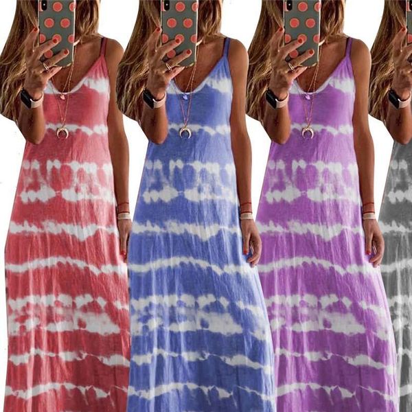 casual loose woman dress womens v neck tie dye sleeveless summer long dresses beach maxi, Black;gray
casual loose woman dress womens v neck tie dye sleeveless summer long dresses beach maxi, Black;gray