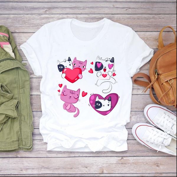 cartoon cat animal love valentine women t shirts fashion 90s print graphic tee, White
cartoon cat animal love valentine women t shirts fashion 90s print graphic tee, White
