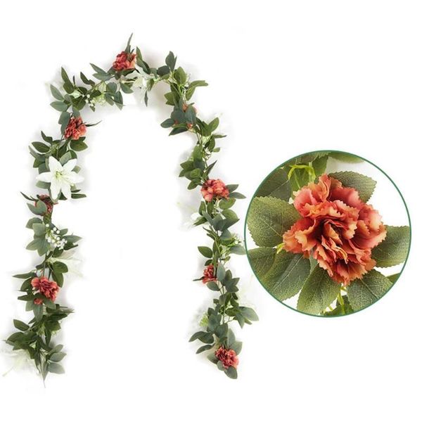 decorative flowers & wreaths 2021 artificial eucalyptus garland vines with carnation lily babysbreath for wedding party home decoration
decorative flowers & wreaths 2021 artificial eucalyptus garland vines with carnation lily babysbreath for wedding party home decoration