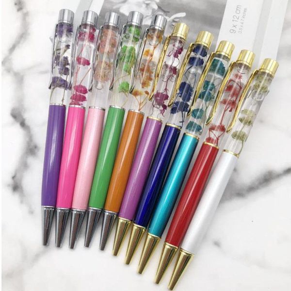 10pcs creative rotation metal ballpoint pen handmade dried flower writing tool for office & school escolar material 15 colors pens, Blue;orange
10pcs creative rotation metal ballpoint pen handmade dried flower writing tool for office & school escolar material 15 colors pens, Blue;orange