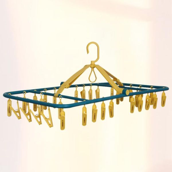 hangers & racks foldable clothes hanger windproof folding clotheshorse socks hanging rack for home (yellow, 32pcs clips)
hangers & racks foldable clothes hanger windproof folding clotheshorse socks hanging rack for home (yellow, 32pcs clips)