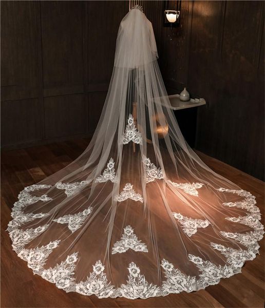 bridal veils lace appliques modest two layers long wedding veil 3m bride's with comb cathedral headdress face spring, Black
bridal veils lace appliques modest two layers long wedding veil 3m bride's with comb cathedral headdress face spring, Black