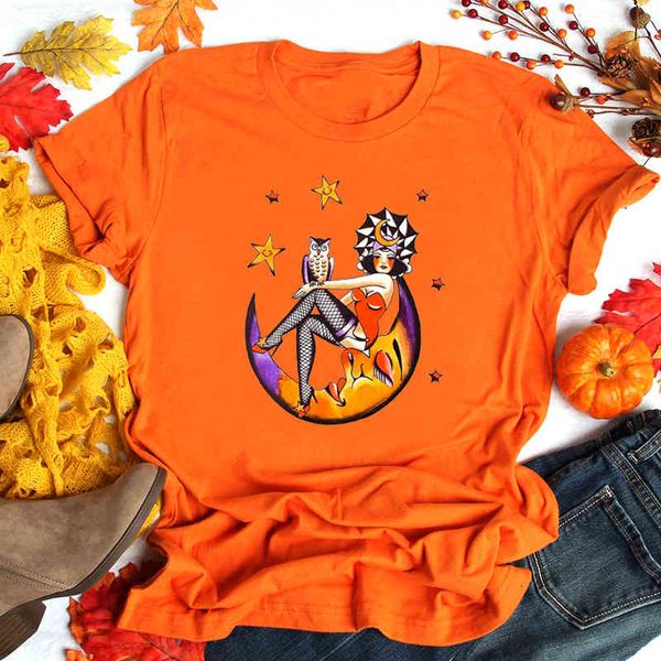 women's t-shirt moon pattern t-shirt orange girls here, at night, women's cotton t-shirt, short sleeve, halloween clothes, wicca-l, White
women's t-shirt moon pattern t-shirt orange girls here, at night, women's cotton t-shirt, short sleeve, halloween clothes, wicca-l, White