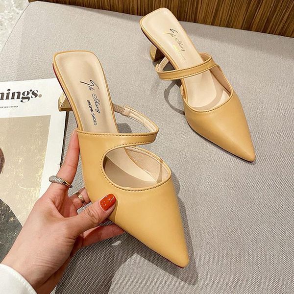 slippers metal heels pointed toe mules female slides cover summer shoes woman sandalias elastic band high women 2021, Black
slippers metal heels pointed toe mules female slides cover summer shoes woman sandalias elastic band high women 2021, Black
