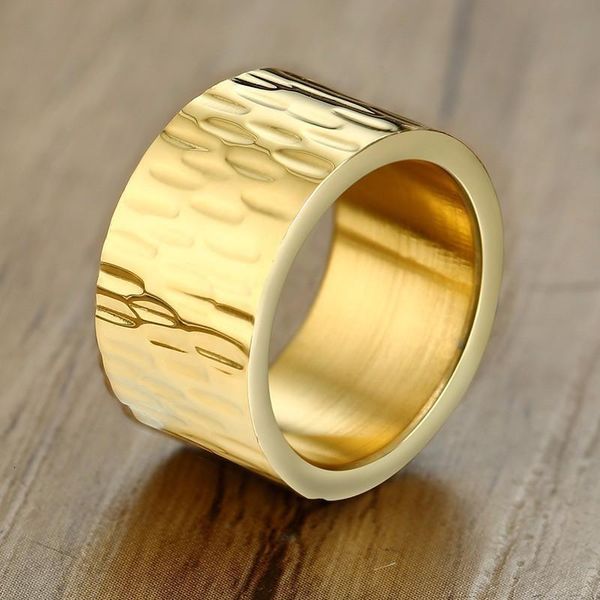 vnox 12mm wide gold tone punk hammer texture stainless steel men's ring simple male metal band cluster rings, Golden;silver
vnox 12mm wide gold tone punk hammer texture stainless steel men's ring simple male metal band cluster rings, Golden;silver