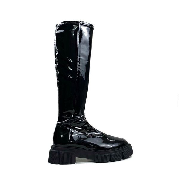 boots 2021 autumn winter elastic long side zipper patent leather flat bottomed knee high women's shoes botas feminina, Black
boots 2021 autumn winter elastic long side zipper patent leather flat bottomed knee high women's shoes botas feminina, Black