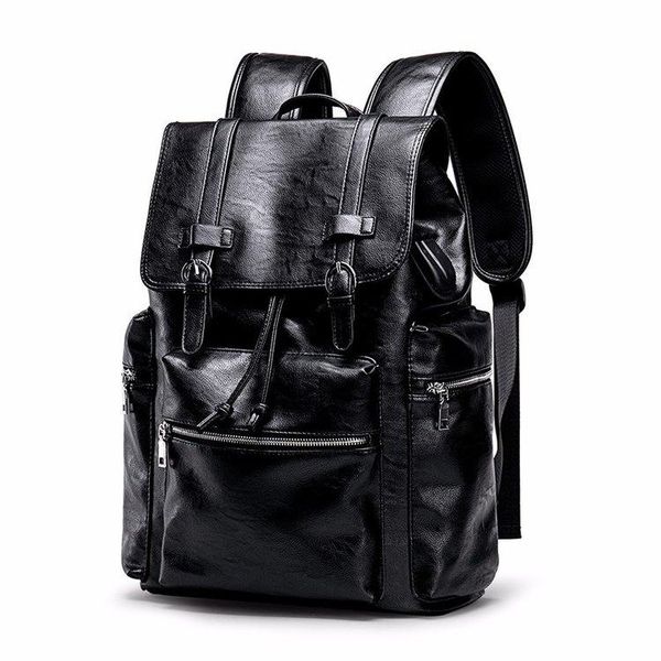 backpack vintage school backpacks for men pu leather bags college students large black waterproof travel bag
backpack vintage school backpacks for men pu leather bags college students large black waterproof travel bag