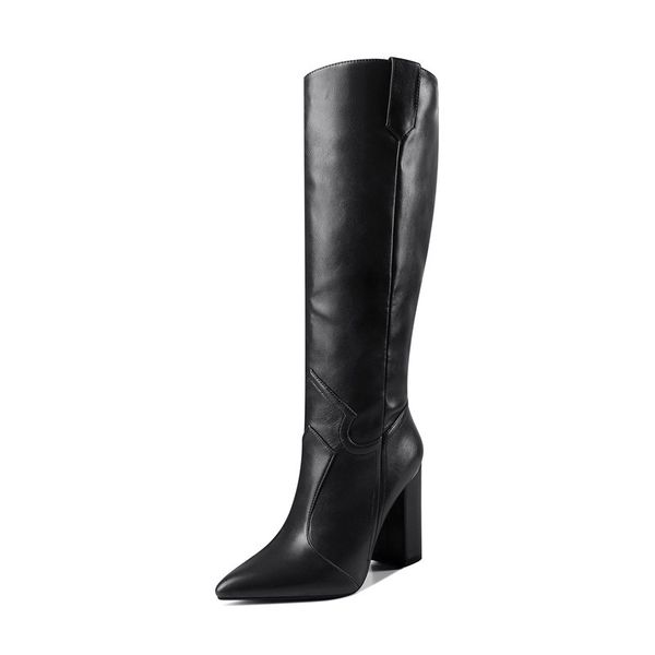 the european style knee-high women high heels shoes pointed toe-to-toe autumn boots western winter, Black
the european style knee-high women high heels shoes pointed toe-to-toe autumn boots western winter, Black