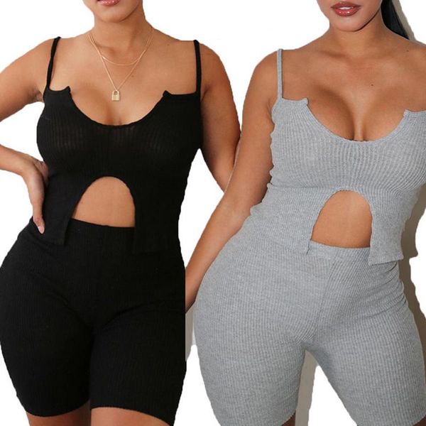 women's tracksuits diseyar summer tracksuit two piece spaghetti strap v-neck hollow out crop withink short trouser suits casual, Gray
women's tracksuits diseyar summer tracksuit two piece spaghetti strap v-neck hollow out crop withink short trouser suits casual, Gray
