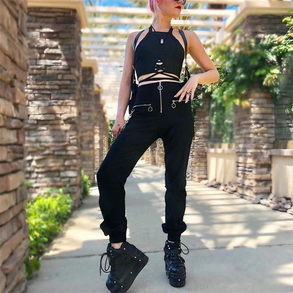 women's pants & capris hip hop long harajuku streetwear zipper women casual harem chain solid black cool fashionable sweatpants, Black;white
women's pants & capris hip hop long harajuku streetwear zipper women casual harem chain solid black cool fashionable sweatpants, Black;white