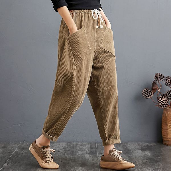 women's jeans spring autumn arts style women elastic waist double pocket loose corduroy pants all-matched casual solid harem v113, Blue
women's jeans spring autumn arts style women elastic waist double pocket loose corduroy pants all-matched casual solid harem v113, Blue