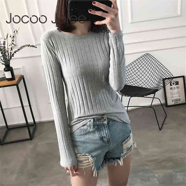 women autumn long sleeve ribbed striped elastic blouse casual solid basic vintage cotton knitted tee shirt 210416, White
women autumn long sleeve ribbed striped elastic blouse casual solid basic vintage cotton knitted tee shirt 210416, White