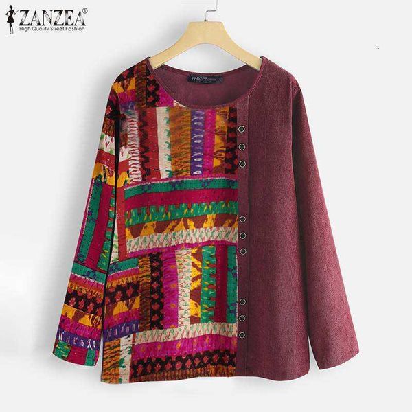 women's blouses & shirts blouses plus size vintage women corduroy blouse spring patchwork print casual long sleeve o-neck blusa femm f, White
women's blouses & shirts blouses plus size vintage women corduroy blouse spring patchwork print casual long sleeve o-neck blusa femm f, White