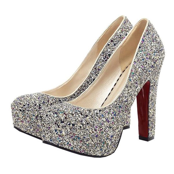 dress shoes 2021 brand high heels glitter wedding pumps sequine fashion thick heel platform shoe woman big size 32-43, Black
dress shoes 2021 brand high heels glitter wedding pumps sequine fashion thick heel platform shoe woman big size 32-43, Black