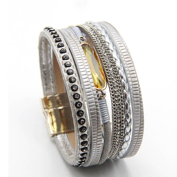 charm bracelets european and american original products listed alloy magnetic multi-layer woven leather crystal bracelet, Golden;silver
charm bracelets european and american original products listed alloy magnetic multi-layer woven leather crystal bracelet, Golden;silver