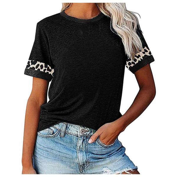 women's t-shirt summer for casual o-neck regular soild patchwork short sleeve tee women clothing camisetas de mujer, White
women's t-shirt summer for casual o-neck regular soild patchwork short sleeve tee women clothing camisetas de mujer, White