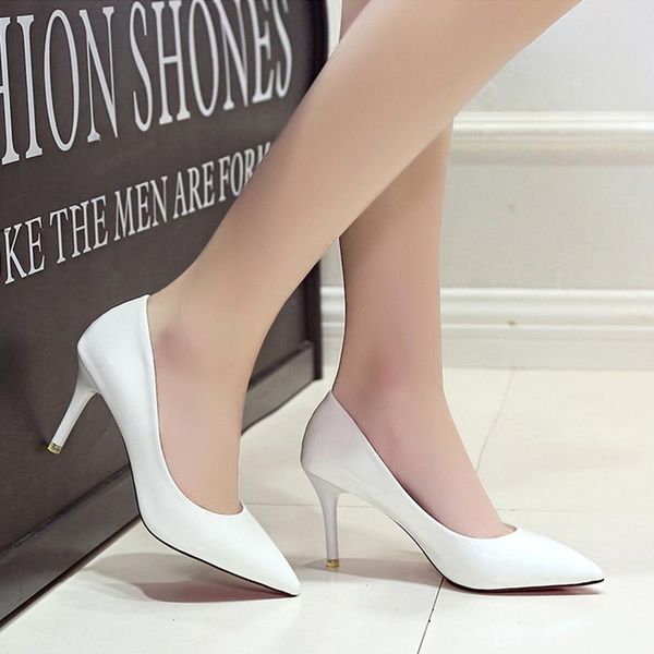 dress shoes women pumps office work high heels patent leather pointed toe thick white wedding shoe big size l, Black
dress shoes women pumps office work high heels patent leather pointed toe thick white wedding shoe big size l, Black