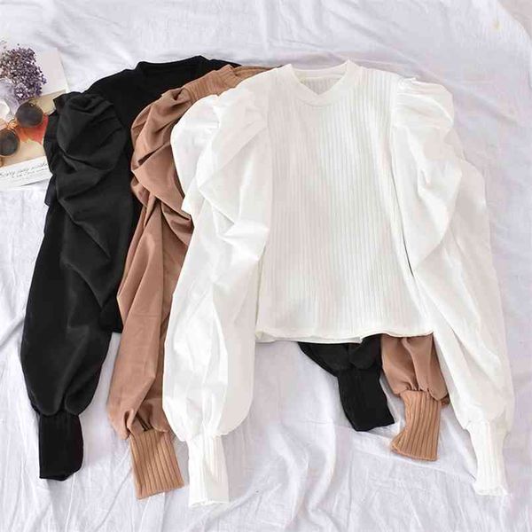 women's spring and autumn long-sleeved blouse bubble shirt sleeves stitching fake two-piece shirts thin female pl212 210506, White
women's spring and autumn long-sleeved blouse bubble shirt sleeves stitching fake two-piece shirts thin female pl212 210506, White